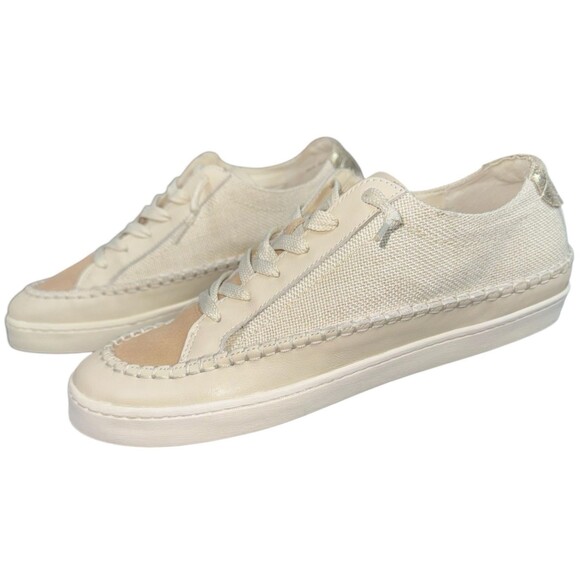 Dolce Vita Womens Size 13 Beige Mixed Media Zolen Round Toe Sneakers Shoes New - Picture 4 of 9